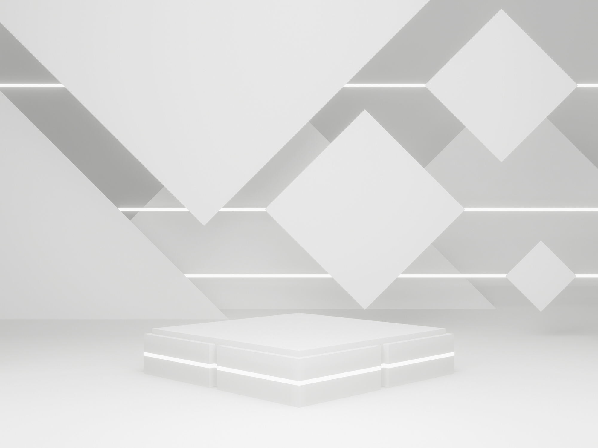 White Geometric Product Podium
